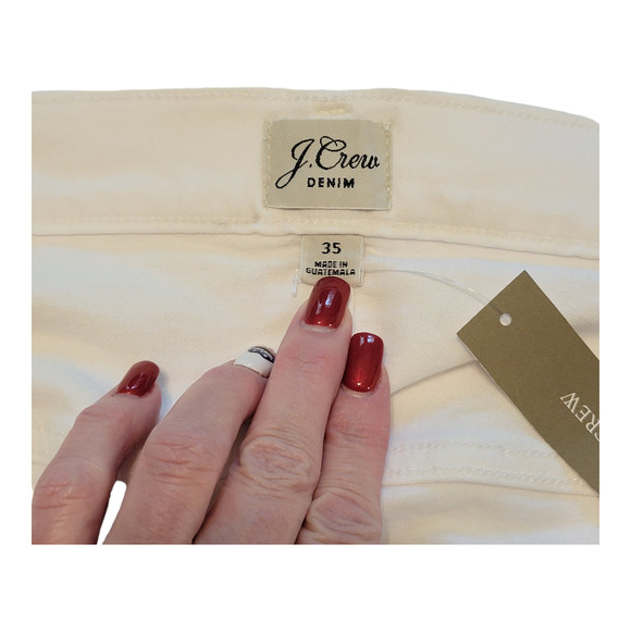 J Crew Jeans Womens Size 35 White 10" Vintage Straight Stretch High Rise Cropped - Picture 3 of 12